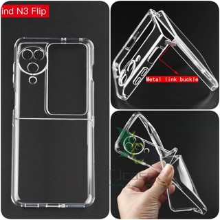 Ốp Điện Thoại tpu Mềm Siêu Mỏng Trong Suốt Nắp Lật Kim Loại Cho oppo find n3 n2
