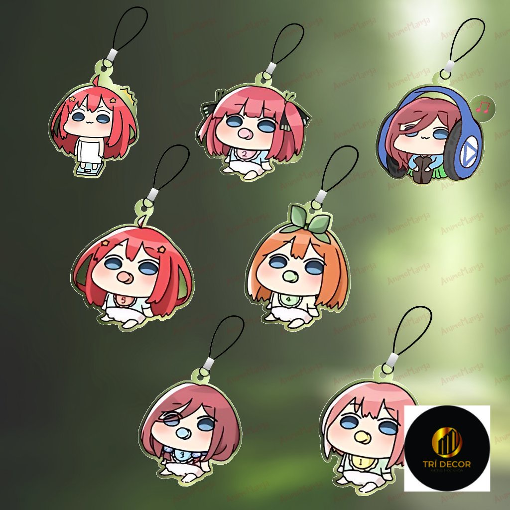 Móc Treo Gotoubun no Hanayome NHÀ CÓ NĂM NÀNG DÂU TREO Nakano Miku Yotsuba Itsuki Yotsuba chibi anime mica trong