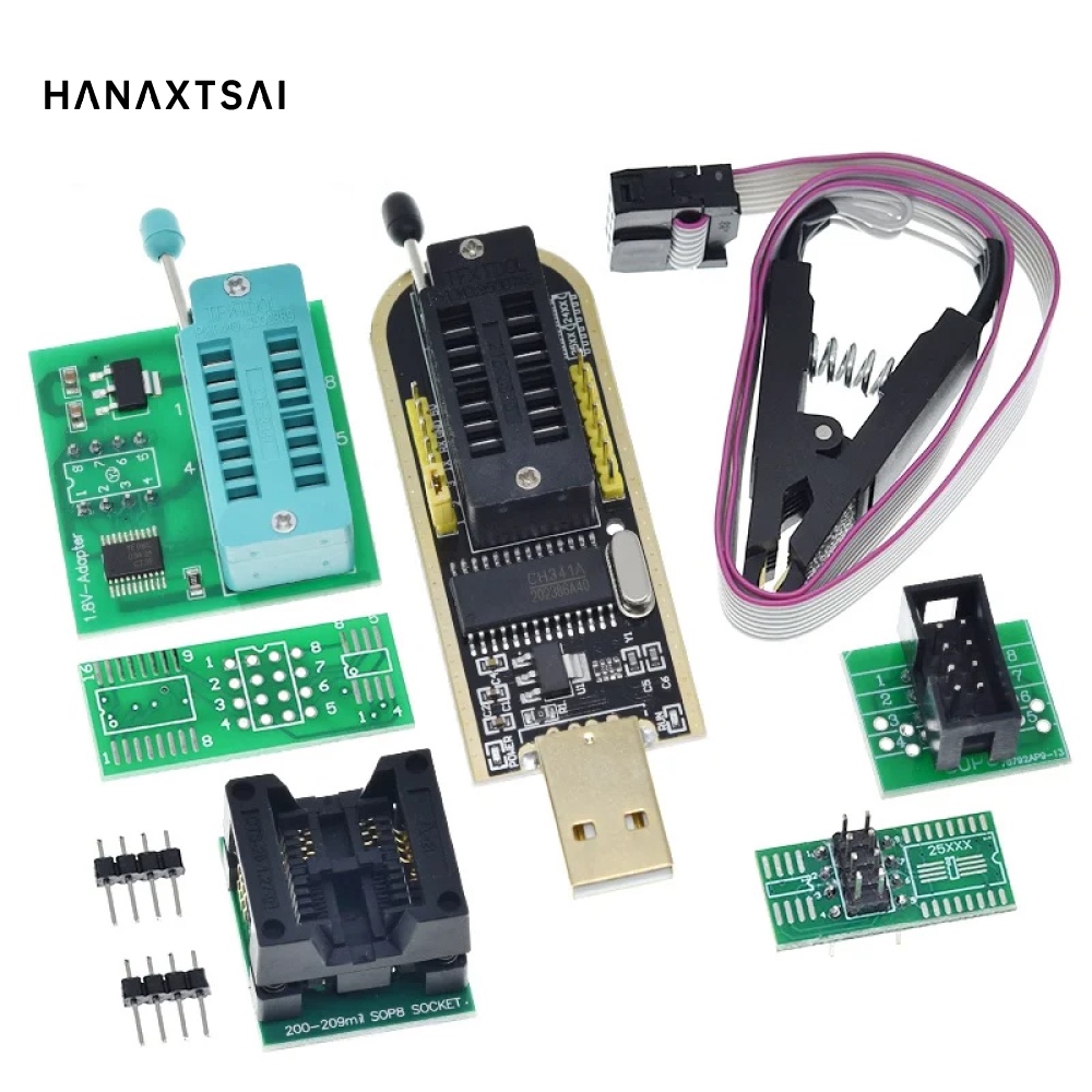 Ch341a CH341B 24 25 Series Flash BIOS Mô-đun lập trình USB SOIC8 SOP8 ...