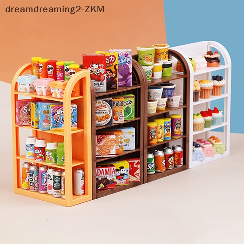 [dreamdreaming] Nhà búp bê 1: 12 Kệ siêu thị thu nhỏ Giá trưng bày Giá để đồ Trang trí cảnh Phụ kiện nhà búp bê [zkm]