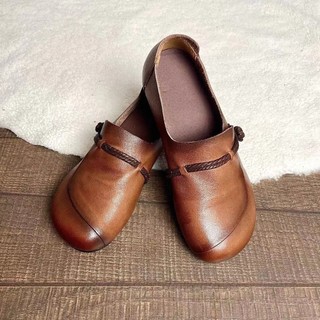 Retro Handmade Giày Đơn Nữ Mùa Xuân Mùa Hè 2023 Phong Cách Dân Tộc Đế Mềm Đế Bằng Chống Trơn Trượt Giày Nữ Phù Hợp Với Giày Mẹ Thường Ngày