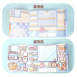 Little Mochi Quiet Book Organ Book Cut-Free Ba Chiều Dán Bé Gái Trẻ Em Chất Liệu Handmade Cảnh Dán