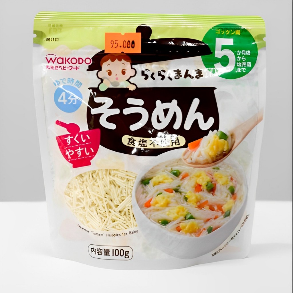 Mì somen, Mì Udon, Nui ăn dặm Wakodo - Ăn Dặm Cho Bé Từ 5 Tháng Cắt Sợi Nhỏ Không Chứa Muối