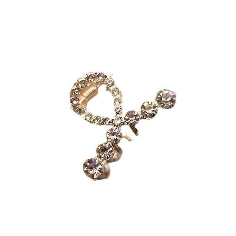 Mauropoli [Sẵn Sàng] Phiên Bản Hàn Quốc Kẹp Kim Cương Giả Chữ Thập Dễ Thương Phụ Kiện Tóc Nhỏ Đầu Lưng Nữ Nửa Kẹp Tóc Thời Trang Sang Trọng Phụ Kiện Đầu