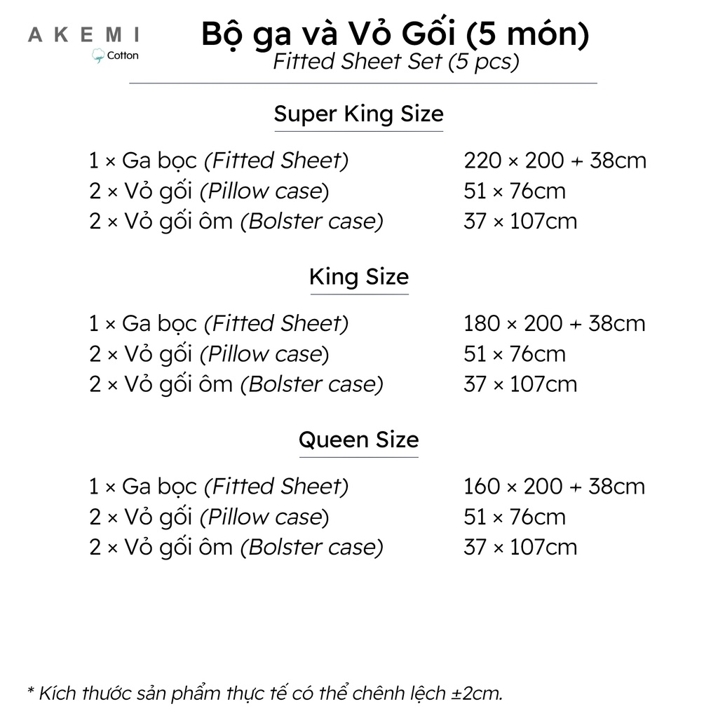 Mô tả Bộ Ga và Vỏ Gối Akemi Cotton Select Affinity v2, gồm 5 món (King/Queen) - 1