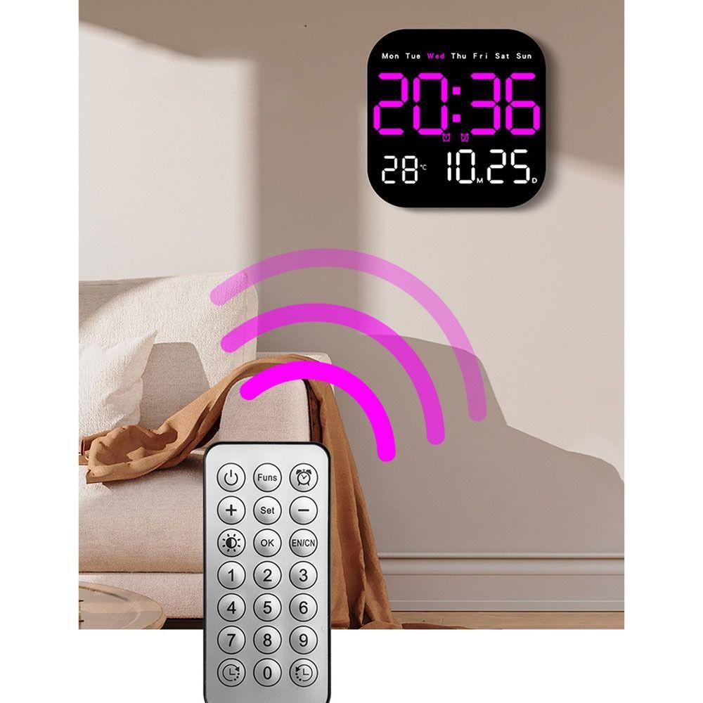 Đồng hồ treo tường điện tử SAIA, Đồng hồ LED kỹ thuật số nhiệt độ ngày, Đồng hồ bàn hiển thị DST treo tường đa chức năng cho phòng ngủ