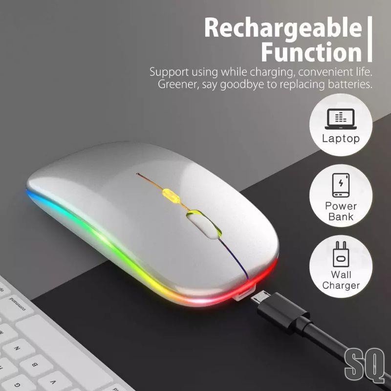 Chuột Bluetooth 2.4GHZ Wireless Tích Hợp Đèn Led Cho Máy Tính PC Laptop Công Nghệ Silent