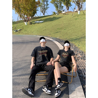 Hiixiivi Áo Thun Unisex Tay Ngắn Cotton Cổ Tròn Nam Nữ Baggy In Cặp Đôi 2024