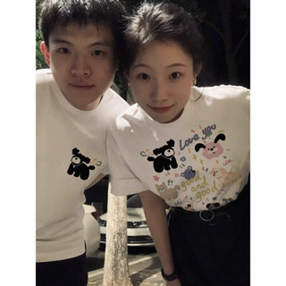 HIIXIIVI Thương Hiệu Mới Áo Thun Unisex Cotton Tay Ngắn Cổ Tròn In Độc Đáo Baggy Cặp Đôi
