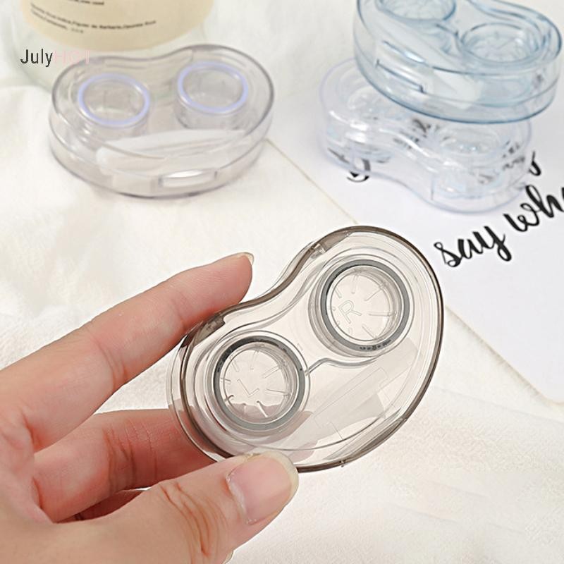 Hộp đựng ống kính tiếp xúc mỹ phẩm JULYHOT Cao cấp trong suốt có thể nhìn thấy Phong cách lạnh Hộp kính áp tròng di động đơn giản có nhíp Đeo dính Massivedeals