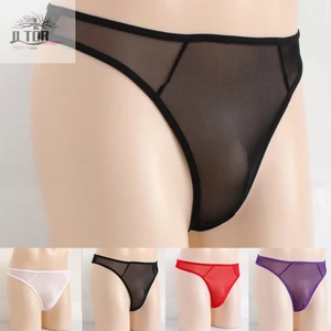 Quần lót nam Sheer Mesh Thong dành cho nam T Back Low Rise Briefs có thiết kế túi