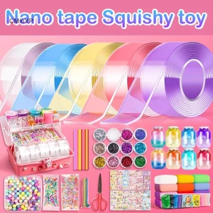 Cyp DIY Craft Pinch Làm Băng Bong Bóng Có Thể Thổi Chống Đánh Dấu Hai Mặt Dính Có Thể Tái Sử Dụng Màu Băng Dính Cao Vinh Quang