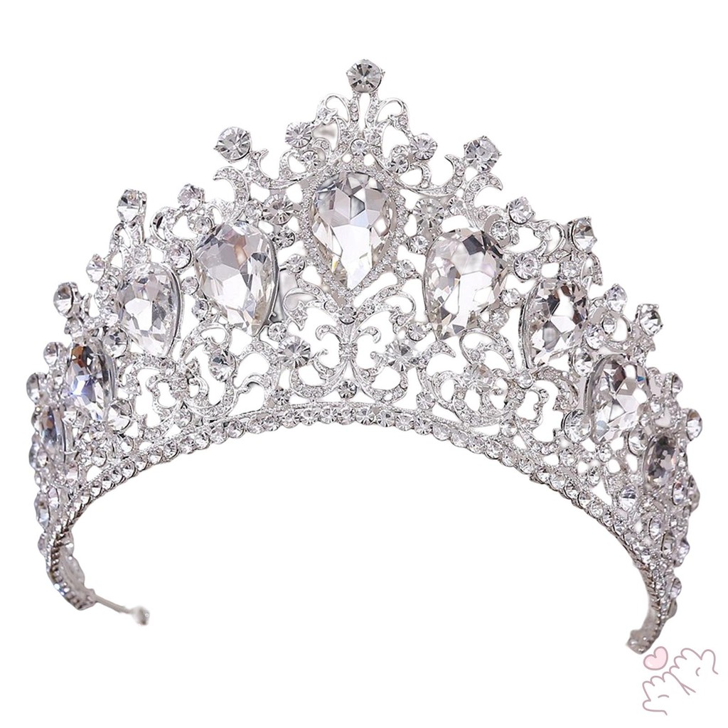 Cô Dâu Vương Miện Nữ Hoàng Băng Đô Dazzling Kim Cương Giả Hình Bán Nguyệt Tiara Mũ