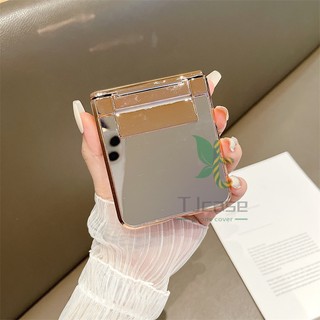 Bao Da Điện Thoại pc Cứng Mạ Điện Dạng Gương Trang Điểm Cho samsung galaxy z flip 5 z flip 4 3 Ốp