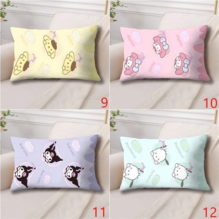 Hộp đựng gối hình chữ nhật nhân vật hoạt hình Sanrio Hello Kitty, Kuromi, Pompompurin, Melody Vỏ gối Polyester in một mặt Vỏ gối Sofa Trang trí nhà cửa (Không có lõi)