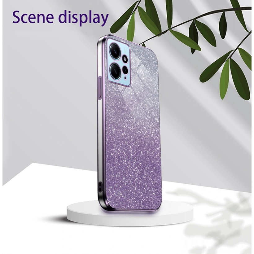 Sang Trọng Ốp Điện Thoại Vuông Mạ Kim Tuyến Cho redmi note 12 11 11t 10 pro + 12s 11s 12 turbo 12 pro