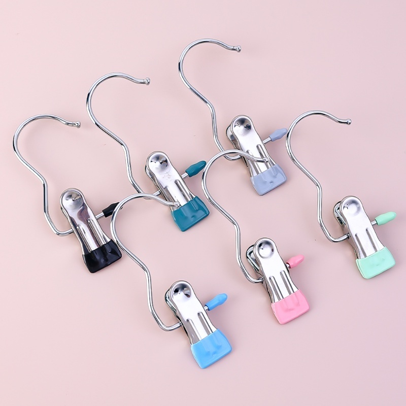 Kẹp Inox Phơi Khăn / Quần Áo Đa Năng Chống Gió Có Móc Treo Cho Nhà Bếp / Phòng Tắm - Gia Dụng Anh Thu