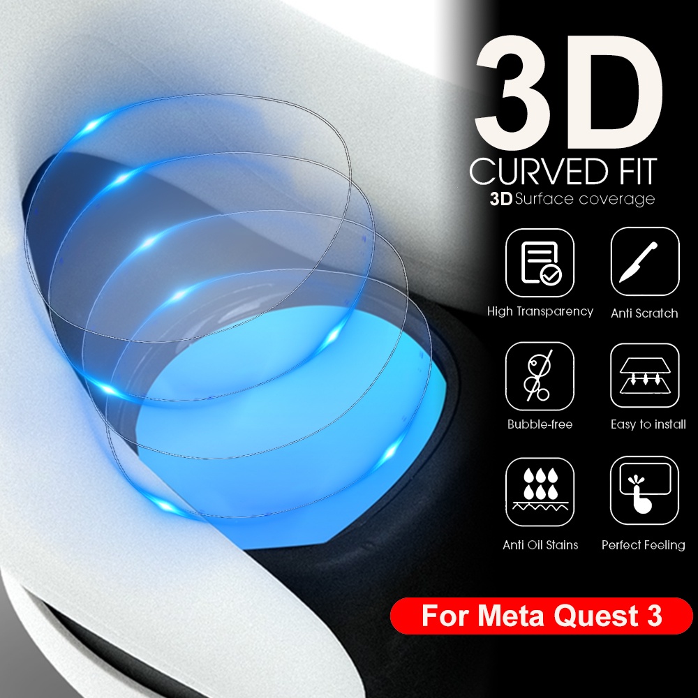 Kính Cường Lực hd Viền tpu Mềm Bảo Vệ lens hd Chống Trầy Xước Cho meta quest 3