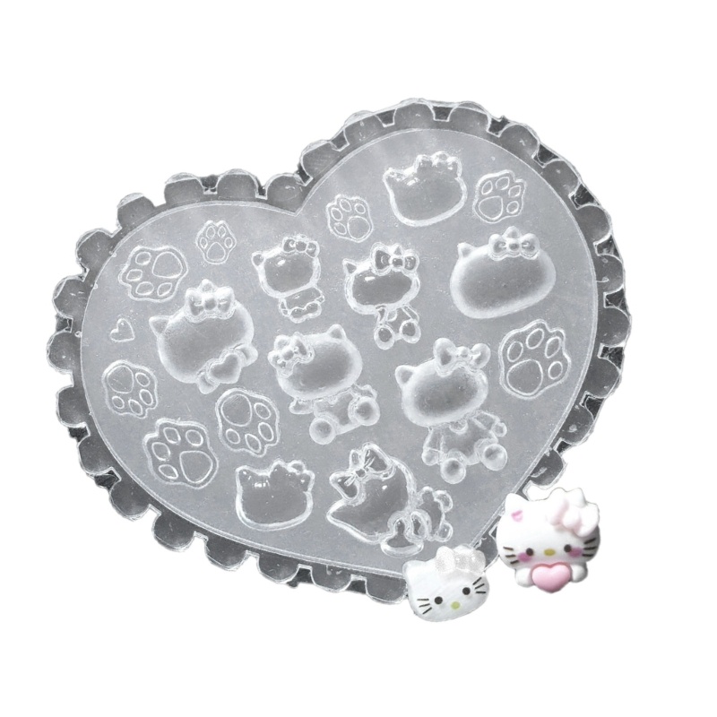 Wellb Silicone Móng Tay Khắc Khuôn Móng Tay Stencils Hình Mèo Dụng Cụ Làm Móng Tay Silicon Dập Móng Tay Nghệ Thuật Khuôn Silicon Thảm