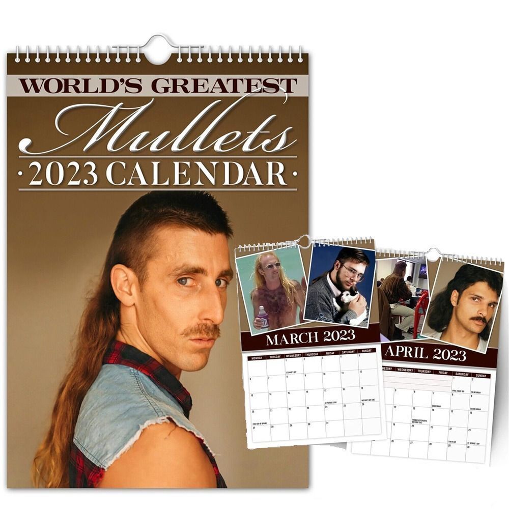 2024 Calendar World's Great Mullet Hair Calendar Shopee Việt Nam