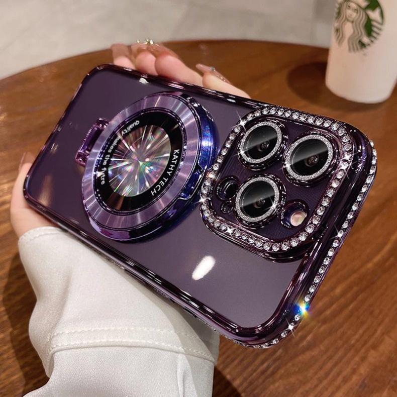 Ốp Điện Thoại tpu Mềm Chống Sốc Bảo Vệ Toàn Diện In Họa Tiết cd Có Giá Đỡ Từ Tính Cho iphone15 14 13 12 11 pro max xs xr
