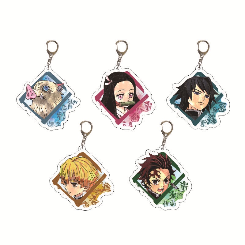 Kẻ giết quỷ: Kimetsu no Yaiba móc chìa khóa xuyên biên giới nhân vật ngoại vi nhân vật ngoại vi acrylic mặt dây chuyền c