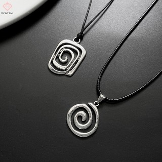 [PCWKKef] Mặt dây chuyền xoắn ốc cổ điển Vòng cổ dây da dệt tay dành cho nữ Unisex Boho Vòng cổ xoắn ốc Trang sức thời trang Mới