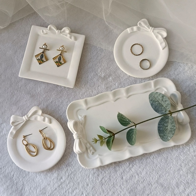 Cinna Nơ Khay Bảo Quản Khuôn Silicon Trang Sức Hiển Thị Pan Epoxy Nhựa Khuôn Hình Chữ Nhật Cốc Coaster Thạch Cao Plsater DIY