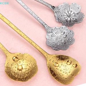 Muỗng Cà Phê Bằng Thép Không Gỉ Mạ Vàng Hình Hoa Anh Đào Sáng Tạo