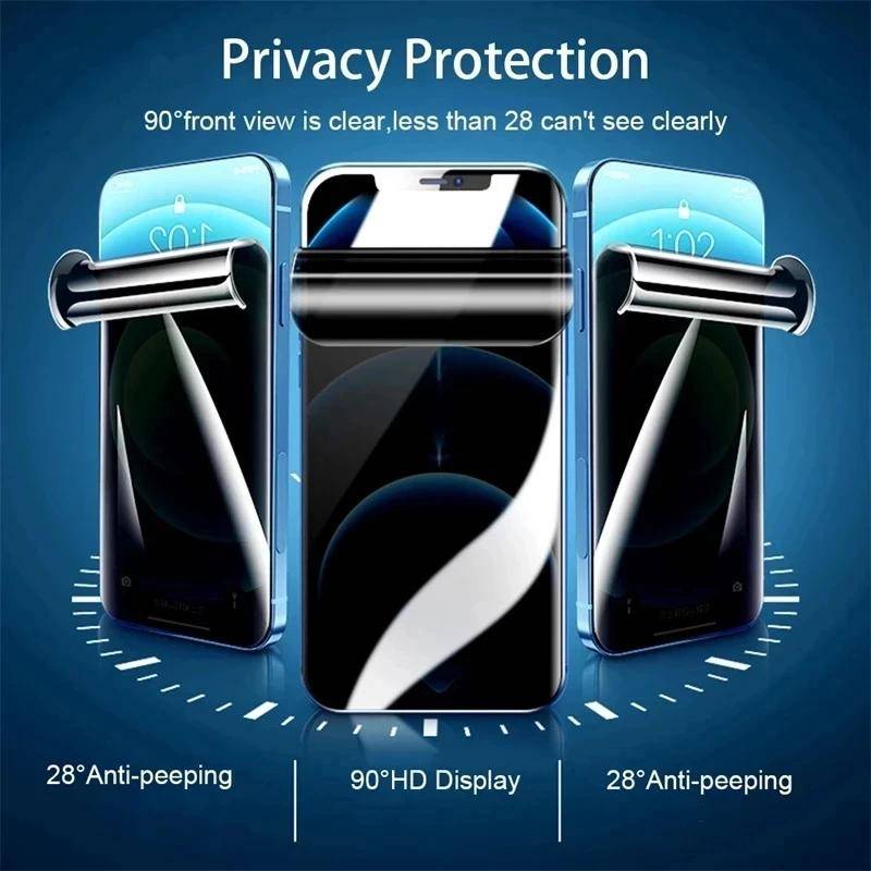 1-3 Chiếc 1000D Chống Gián Điệp Riêng Tư Mềm Hydrogel Cho Samsung S24 S23 S22 S21 S20 Note10 Plus Ultra FE 4G 5G Note9 Note8 Chống Trầy Xước Chống Vân Tay Bảo Vệ Màn Hình Điện Thoại