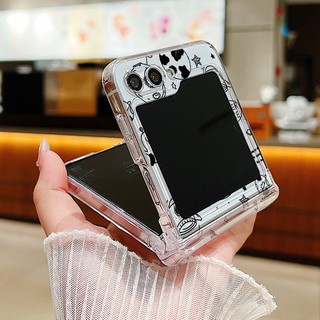 Ốp Điện Thoại PC Cứng Trong Suốt Họa Tiết Phi Hành Gia Hoạt Hình Dễ Thương Cho Samsung Galaxy Z Flip 5 Flip 4 Flip 3 Flip 5 4 3