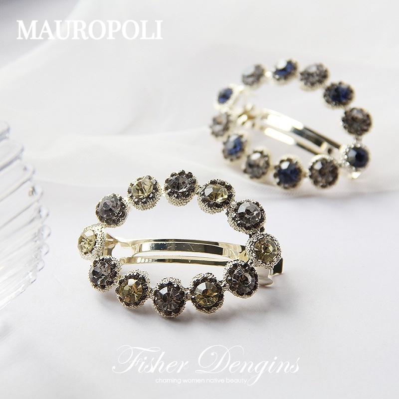 Mauropoli Kẹp Tóc Nữ Ngọc Trai, Kim Cương Giả, Nửa Buộc, Đơn Giản, Tinh Tế, Top Kẹp Ngang