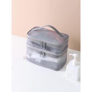 Túi Đựng Đồ Trang Điểm Hai Tầng SONBEAUTY, Thiết Kế Rộng Rãi, Siêu Tiện Lợi, Dễ Sắp Xếp  Mang Theo