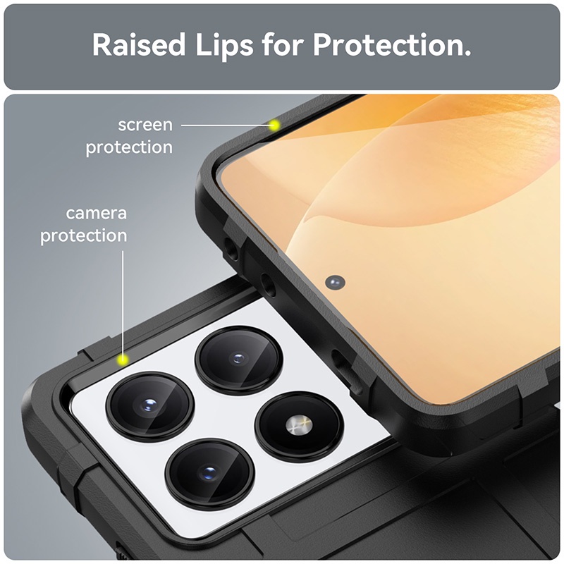 Dành Cho Xiaomi Poco X6 Pro X5 X4 GT X3 NFC 5G Full Cover Hybrid Rugged Shield Vỏ Giáp Chống Sốc