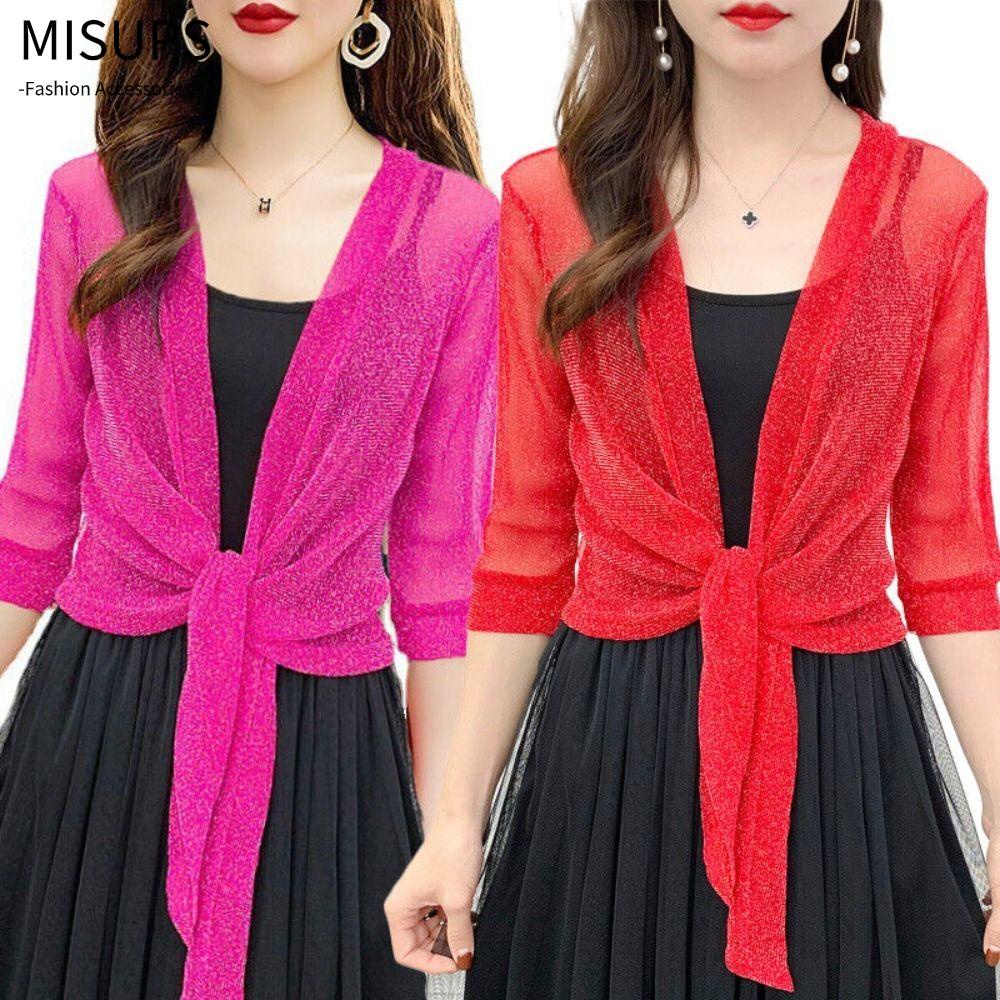 MISUPS Áo Cardigan Lưới Polyester Một Kích Thước Chất Lượng Cao Mùa Hè Dành Cho Nữ