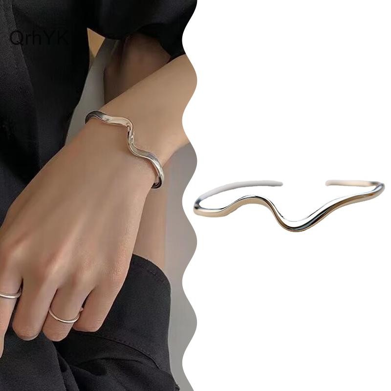 Nhà Máy Thời Trang Bạc Bóng Không Đều Mobius Vòng Tay Có Thể Điều Chỉnh Cá Tính Dây Đeo Tay Cho Nữ QrhYK