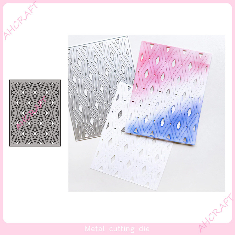 Họa Tiết Kim Cương Nền Sổ Lưu Niệm Kim Loại Thép Carbon Khắc Khuôn DIY Cắt Dập Nổi Mẫu 7130