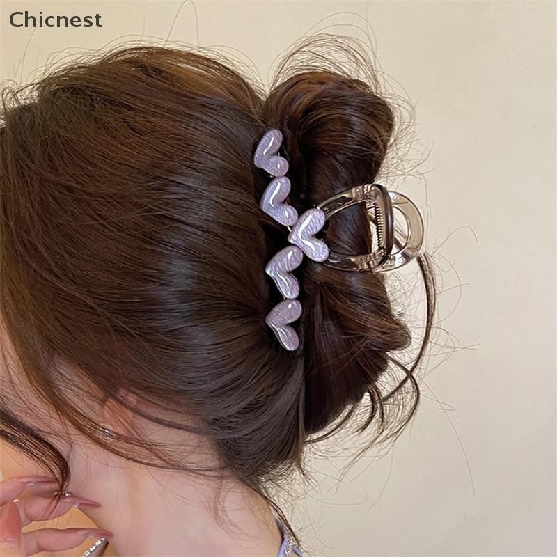 [Chc] Vuốt Tóc Trái Tim Ngọt Ngào Thanh Lịch Cho Nữ Bé Gái Chống Trơn Trượt Kẹp Mạnh Thời Trang Mùa Hè Mũ Đội Đầu Phụ Kiện Tóc Đơn Giản [VN]