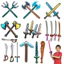 Đồ chơi bơm hơi, kiếm cướp biển pixel, dao bơm hơi cho trẻ em, đồ chơi gạch khảm, búa kiếm, rìu, quà tặng Halloween Giáng sinh, đạo cụ