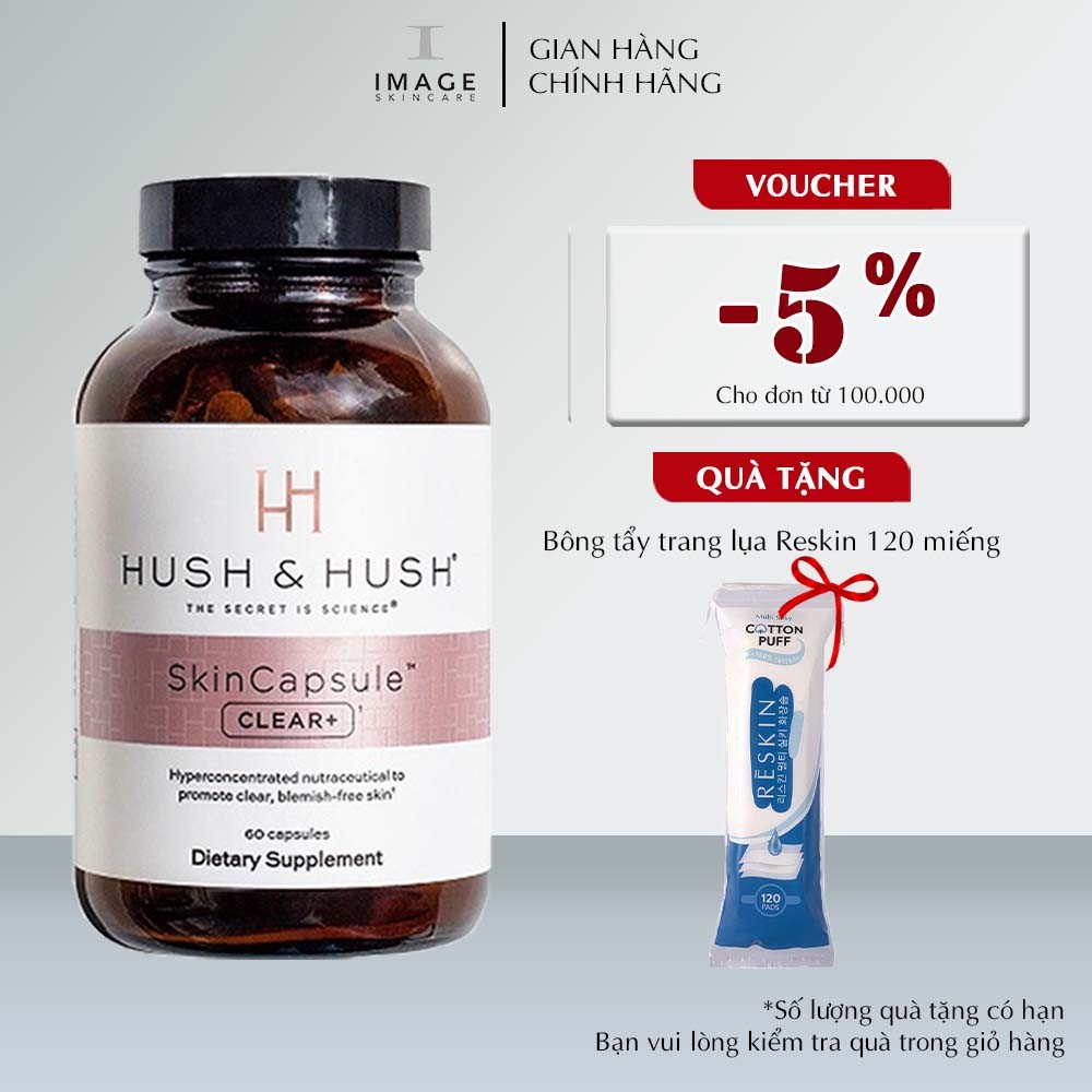 Ảnh Viên uống ngăn ngừa mụn Image Skincare HUSH & HUSH Skincapsule Clear+ 60 viên 1