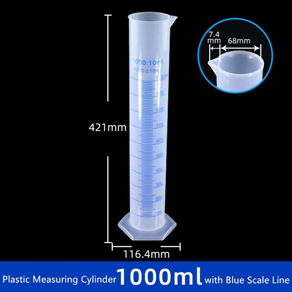 Xi lanh nhựa CATIYAHA, Xi lanh đo đơn bằng nhựa Polypropylen Cân đo 1000ml, Nhãn hiệu hai mặt đổ vòi Xi lanh phòng thí nghiệm đánh dấu 2 mặt