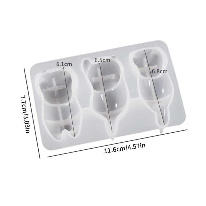 Flgo Khuôn silicone Làm Móc Khóa Thủ Công Hình Chú Mèo Nhỏ Đáng Yêu