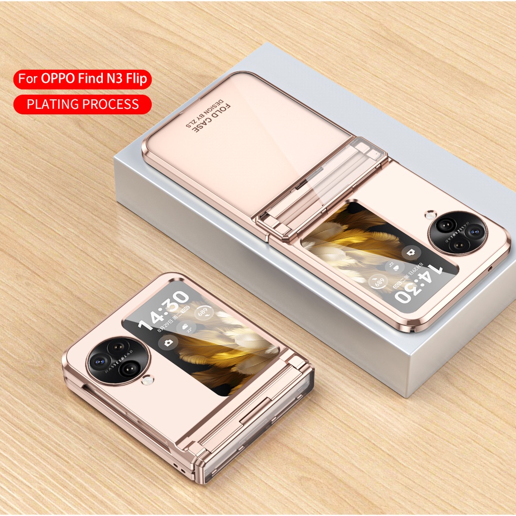 Bao Da Điện Thoại Nắp Lật Trong Suốt Mạ Điện Chống Rơi Cho oppo find n3 flip 5g n3flip Findn3 Ốp