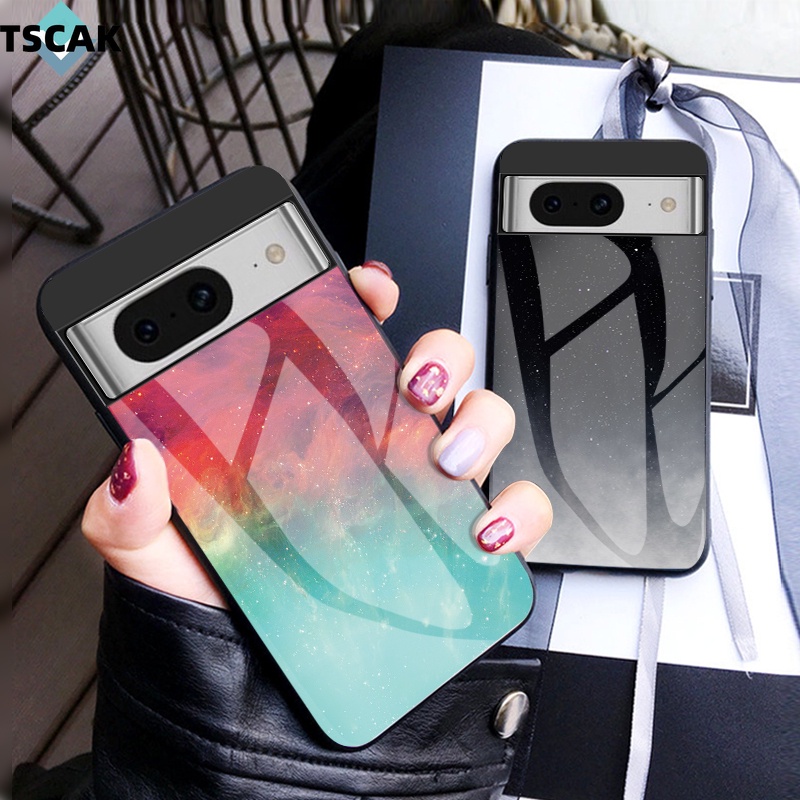 Ốp Điện Thoại Kính Cường Lực Góc Mềm Hình Bầu Trời Đầy Sao Màu gradient google pixel 8 7 6 pro 7a 6a