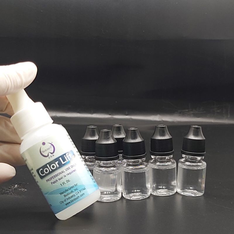 Lọ Chiết Mực Xăm Và Mỹ Phẩm Nhựa Trong Suốt Nắp Đen 5ml hoặc lọ 3ml | dcpxhoanganh PXTM