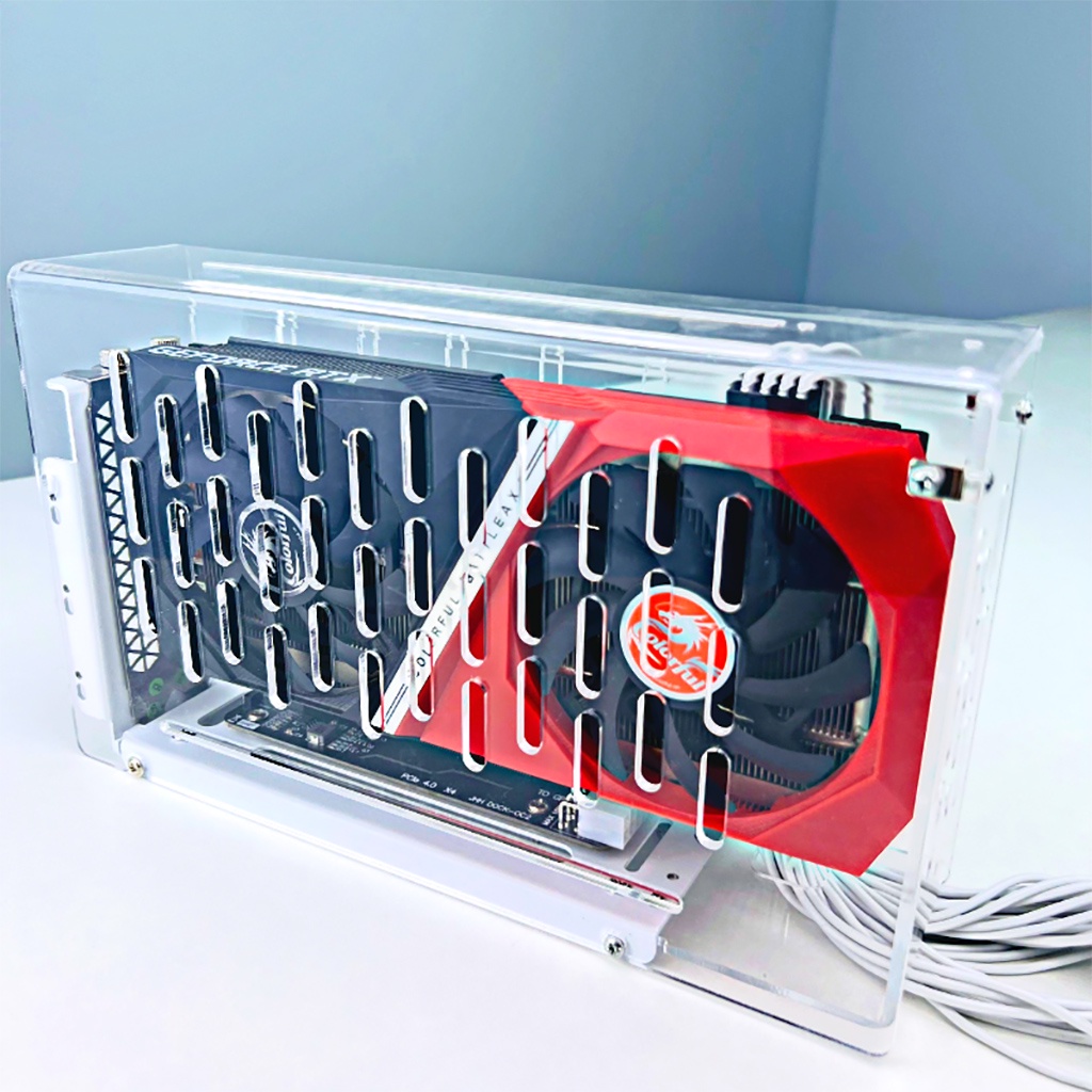 Jmt Đế Kim Loại + Khung acrylic Đựng card Đồ Họa Cho oculink pc Ốp