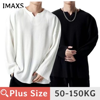 Áo Thun Tay Dài Cổ Chữ v Hoạ Tiết Kẻ Sọc Màu Trắng Đen Có size Lớn 50-150kg