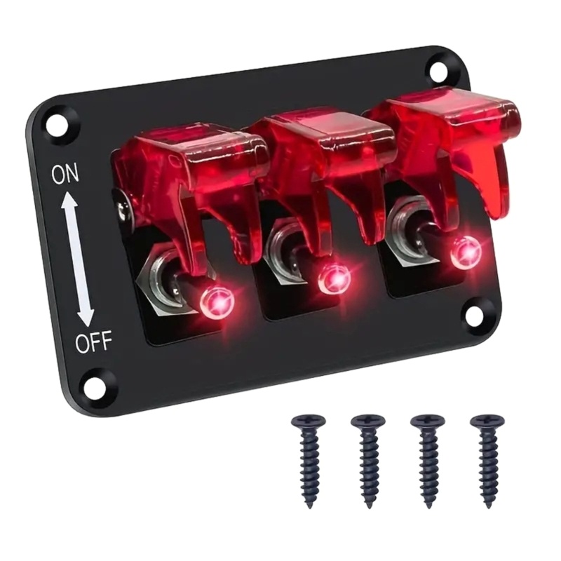 Kool 20A Cầu Chì 24V 12V Bảng Điều Khiển Công Tắc 3 Nút Bật Tắt Đèn Xe Tải Ô Tô