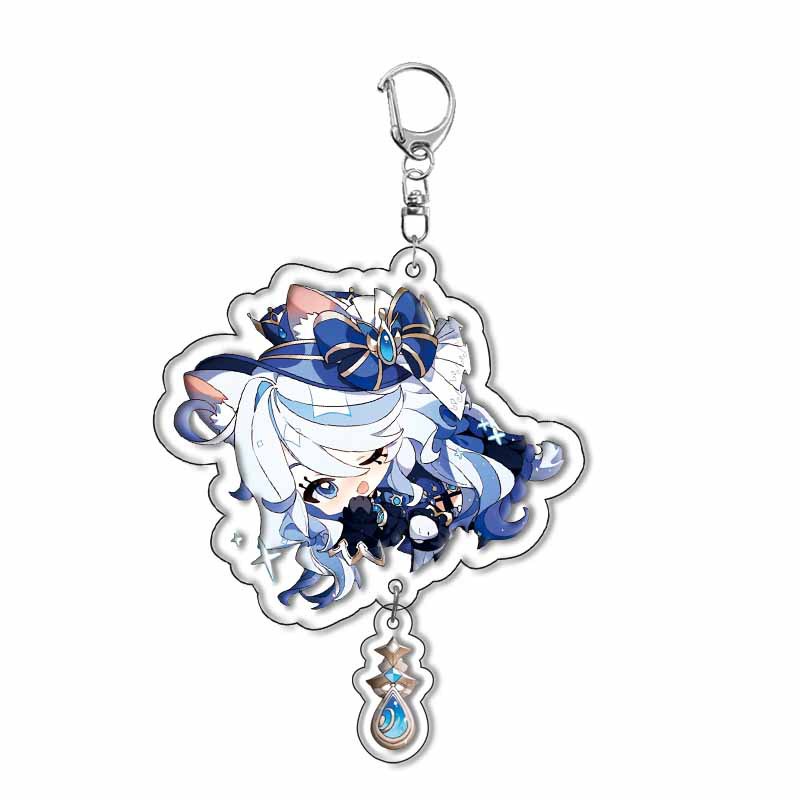Genshin Tác Động Lyney Wriothesley Clorinde Lynette Furina Acrylic Móc Chìa Khóa Trò Chơi Nhân Vật Mặt Dây Chuyền Móc Chìa Khóa Túi Mặt Dây Chuyền