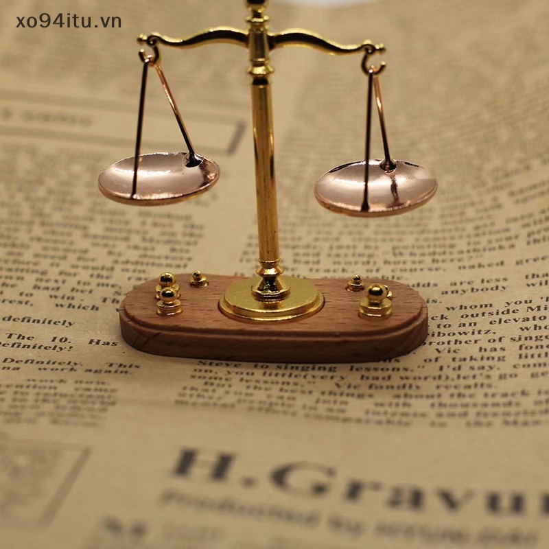 XOITU Vintage Cân Cân Bằng Trang Trí Thu Nhỏ Phụ Kiện Cổ Tư Pháp Cân Đồ trang trí Tinh Tế Trang Trí Nhà Cửa Trẻ Em Quà Tặng VN